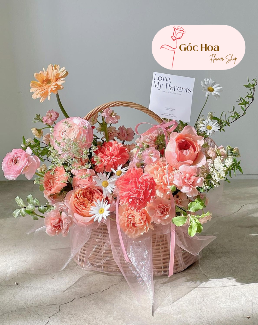 Góc Hoa - Lãng Hoa Tone Hồng Cam Ngọt Ngào – Quà Tặng Thanh Lịch